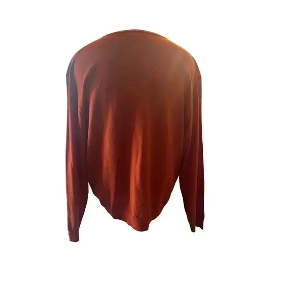 Linea Uomo lightweight v neck sweater orange XL - Picture 4 of 5